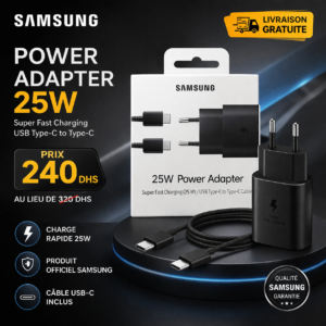 Adaptateur Secteur Samsung 25W – Charge Rapide Officielle
